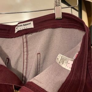 Straight long skinny Maroon pants.